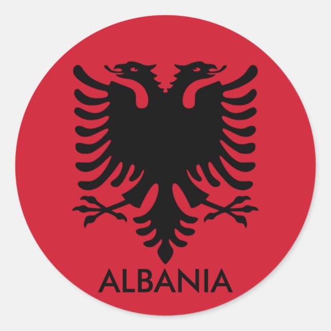 Pegatina Redonda albania (Anverso)