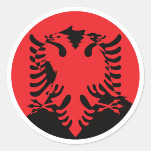 Pegatina Redonda Albania Águila Dorada Bandera Nacional Animal Alba