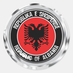 Pegatina Redonda Albania redonda Emblem