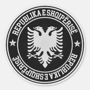 Pegatina Redonda Albania redonda Emblem