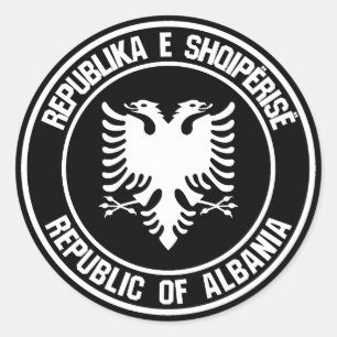 Pegatina Redonda Albania redonda Emblem