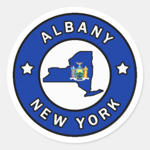 Pegatina Redonda Albany New York