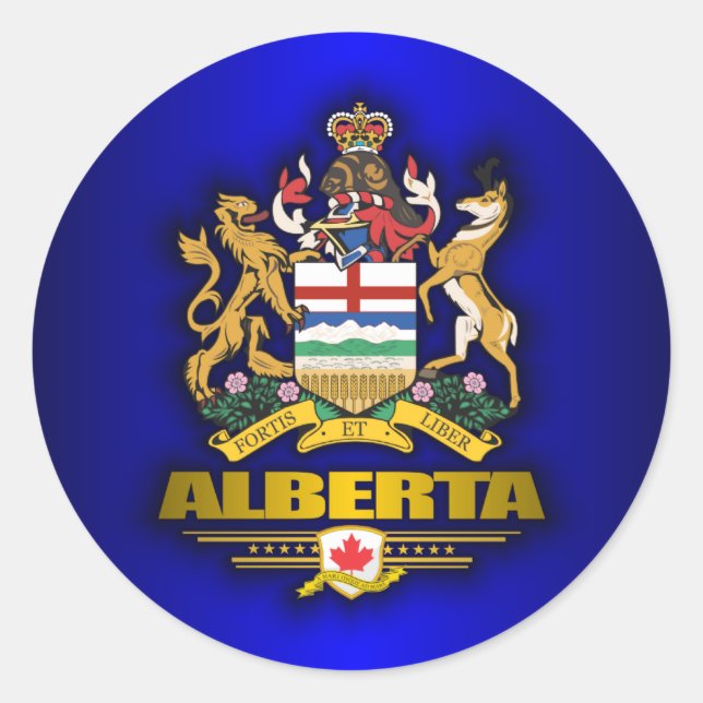 Pegatina Redonda Alberta COA (Anverso)