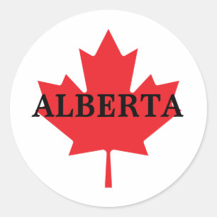 Pegatina Redonda Alberta con hoja de arce