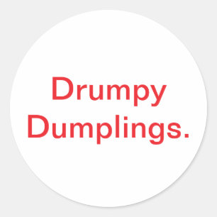 Pegatina Redonda Albóndigas Drumpy. Jeff Hankamer Artjunkhaus Cómic