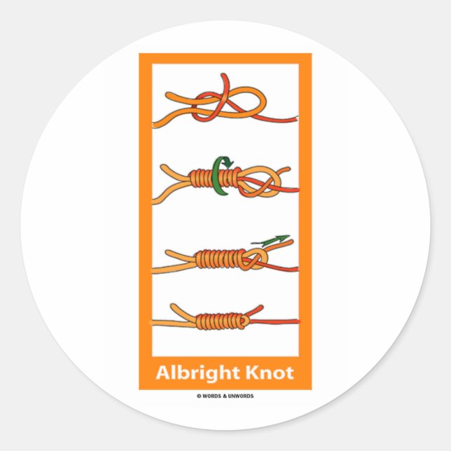 Pegatina Redonda Albright Knot (Anverso)