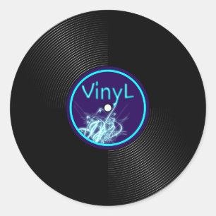 Pegatina Redonda Álbum de LP de grabación de vinilo 33