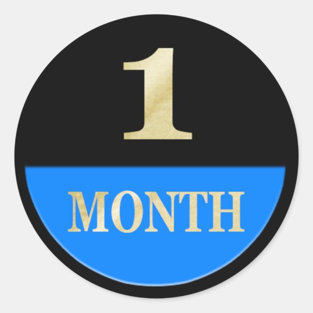 Pegatina Redonda Álbum de recuerdos mensuales del bebé, pegatinas p (Anverso)