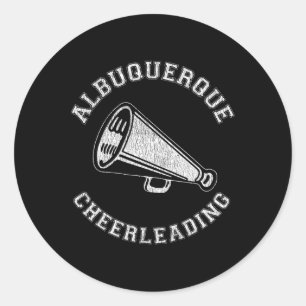 Pegatina Redonda Albuquerque Cheer Angustiado Retro 90's Animadora