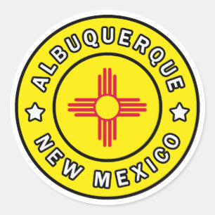 Pegatina Redonda Albuquerque Nuevo México