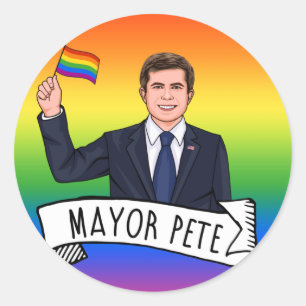 Pegatina Redonda Alcalde Pete Orgullo