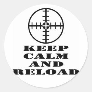 Pegatina Redonda Alcance Mantener La Calma Y Volver A Cargar