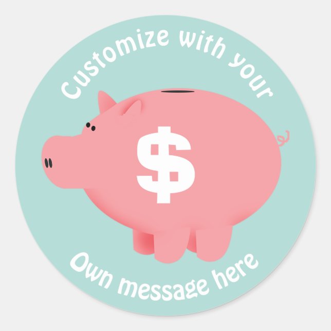 Pegatina Redonda Alcancía (Anverso)