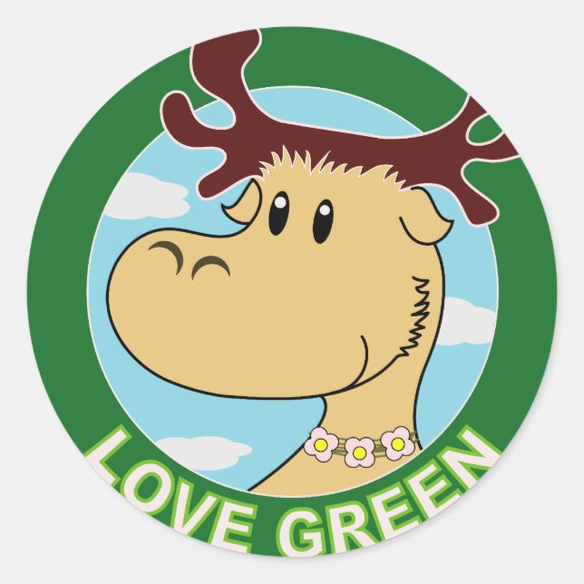 Pegatina Redonda Alces (Anverso)