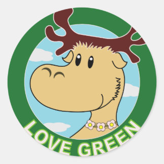 Pegatina Redonda Alces