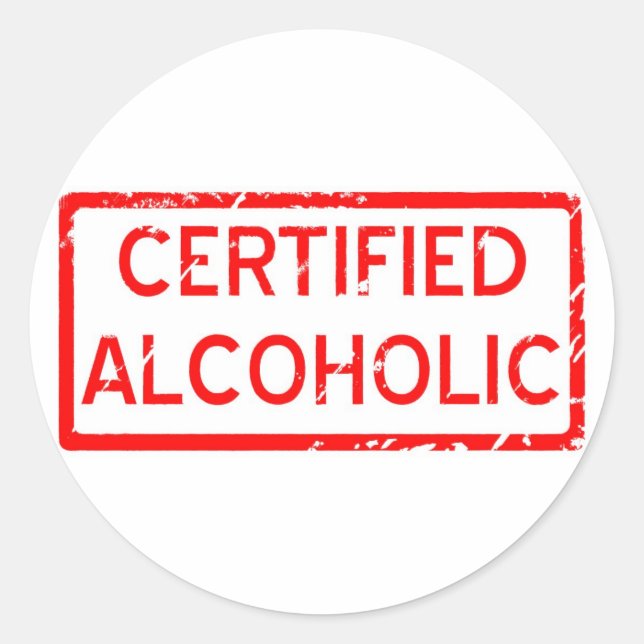 PEGATINA REDONDA ALCOHÓLICO CERTIFICADO (Anverso)