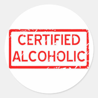 PEGATINA REDONDA ALCOHÓLICO CERTIFICADO