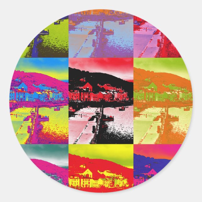 PEGATINA REDONDA ALDEAS DE GALES (Anverso)