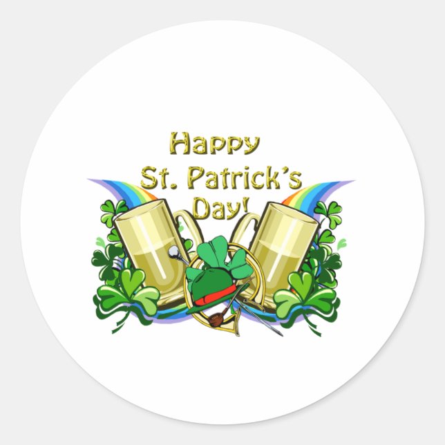 Pegatina Redonda Ale Verde Irlandés de 2009 (Anverso)