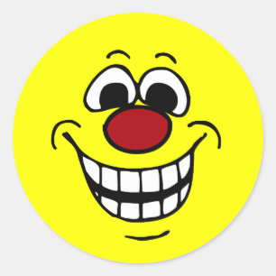 Pegatina Redonda Alegre Grumpey Face
