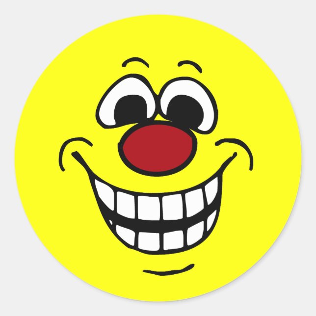 Pegatina Redonda Alegre Grumpey Face (Anverso)