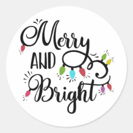 Pegatina Redonda alegres y luminosas luces de vacaciones