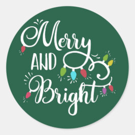 Pegatina Redonda alegres y luminosas luces de vacaciones