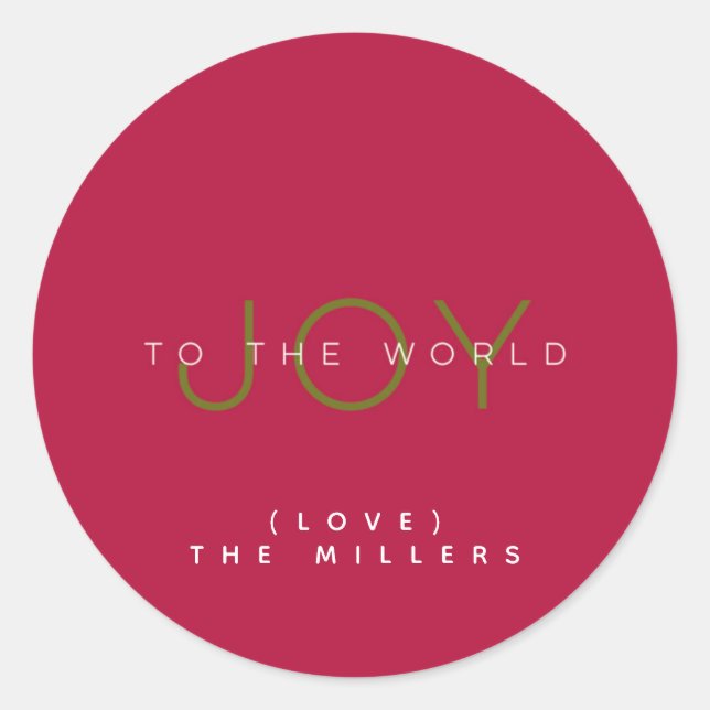 Pegatina Redonda Alegría Al Mundo (Anverso)