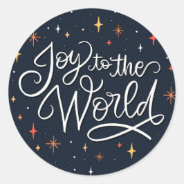 Pegatina Redonda Alegría al mundo