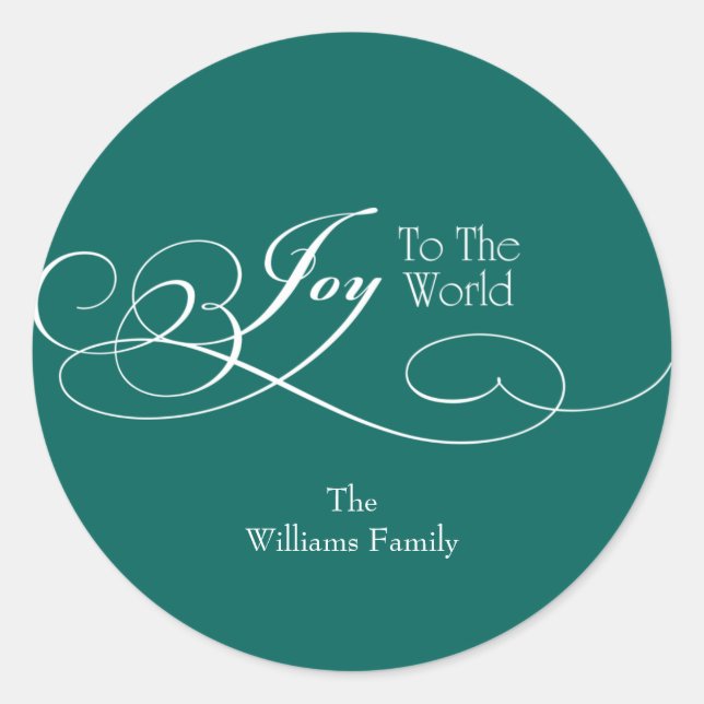 Pegatina Redonda Alegría De Guión Para El Feriado Mundial (Anverso)