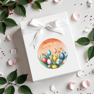 Pegatina Redonda Alegría de Pascua, Primavera