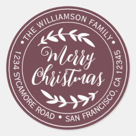 Pegatina Redonda Alegría Navideña con estilo Dirección de devolució