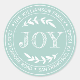 Pegatina Redonda Alegría Navideña Moderna Rústica Dirección de Regr