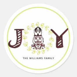 Pegatina Redonda Alegría personalizada de los navidades Nutcracker