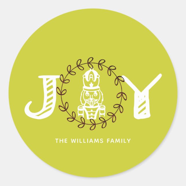 Pegatina Redonda Alegría personalizada de los navidades Nutcracker (Anverso)