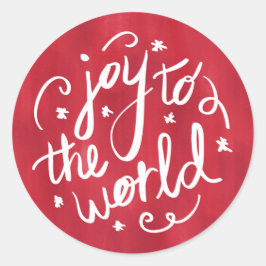 Pegatina Redonda Alegría por el feriado rojo mundial