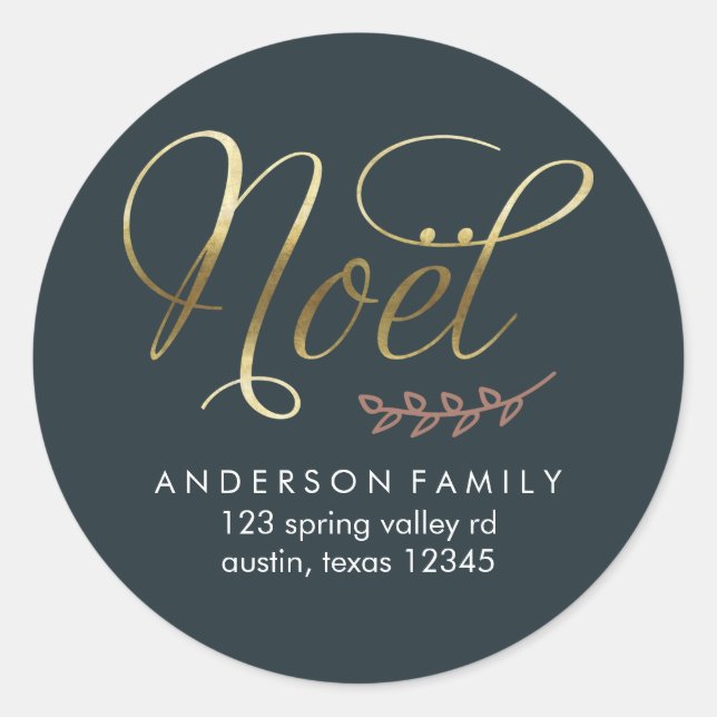 Pegatina Redonda Alegría verde de invierno (Anverso)