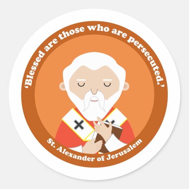 Pegatina Redonda Alejandro de Jerusalén (Anverso)