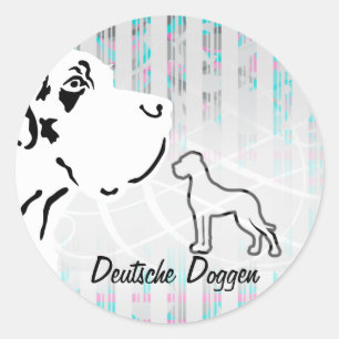 Pegatina Redonda Alemán Doggen