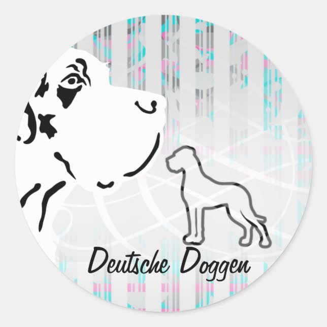 Pegatina Redonda Alemán Doggen (Anverso)