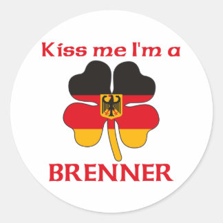 Pegatina Redonda Alemán personalizado me besa soy Brenner