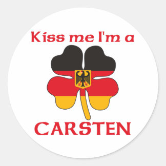 Pegatina Redonda Alemán personalizado me besa yo soy carsten