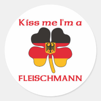 Pegatina Redonda Alemán personalizado me besa yo soy Fleischmann