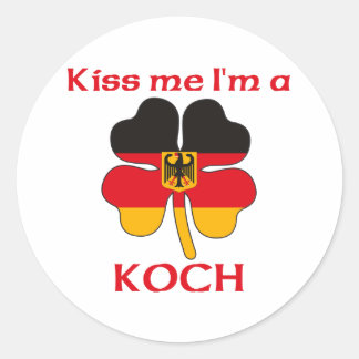 Pegatina Redonda Alemán personalizado me besa yo soy Koch