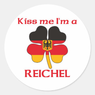 Pegatina Redonda Alemán personalizado me besa yo soy Reichel