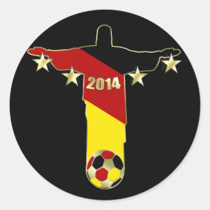 Pegatina Redonda Alemania defiende Deutschland Christus Erlöser