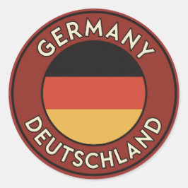 Pegatina Redonda Alemania, deutschland