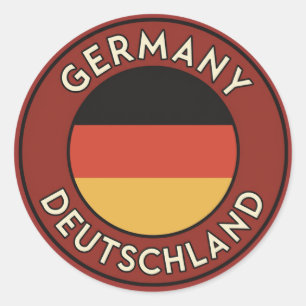 Pegatina Redonda Alemania, deutschland