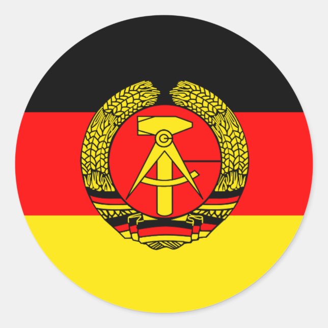 Pegatina Redonda Alemania Oriental, Bandera (Anverso)