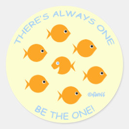 Pegatina Redonda Alentamiento Elemental de Alto Rendimiento en Aula